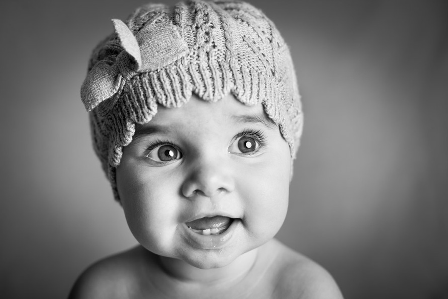 Baby Bild, Schwarzweiss-Babyporträt